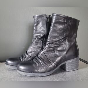 Miz Mooz 'Gem' Black Leather Ankle Boots.